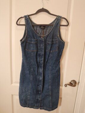 NY jeans new York & company Women's Sleeveless Jean Dress. Midi Blue. US 8